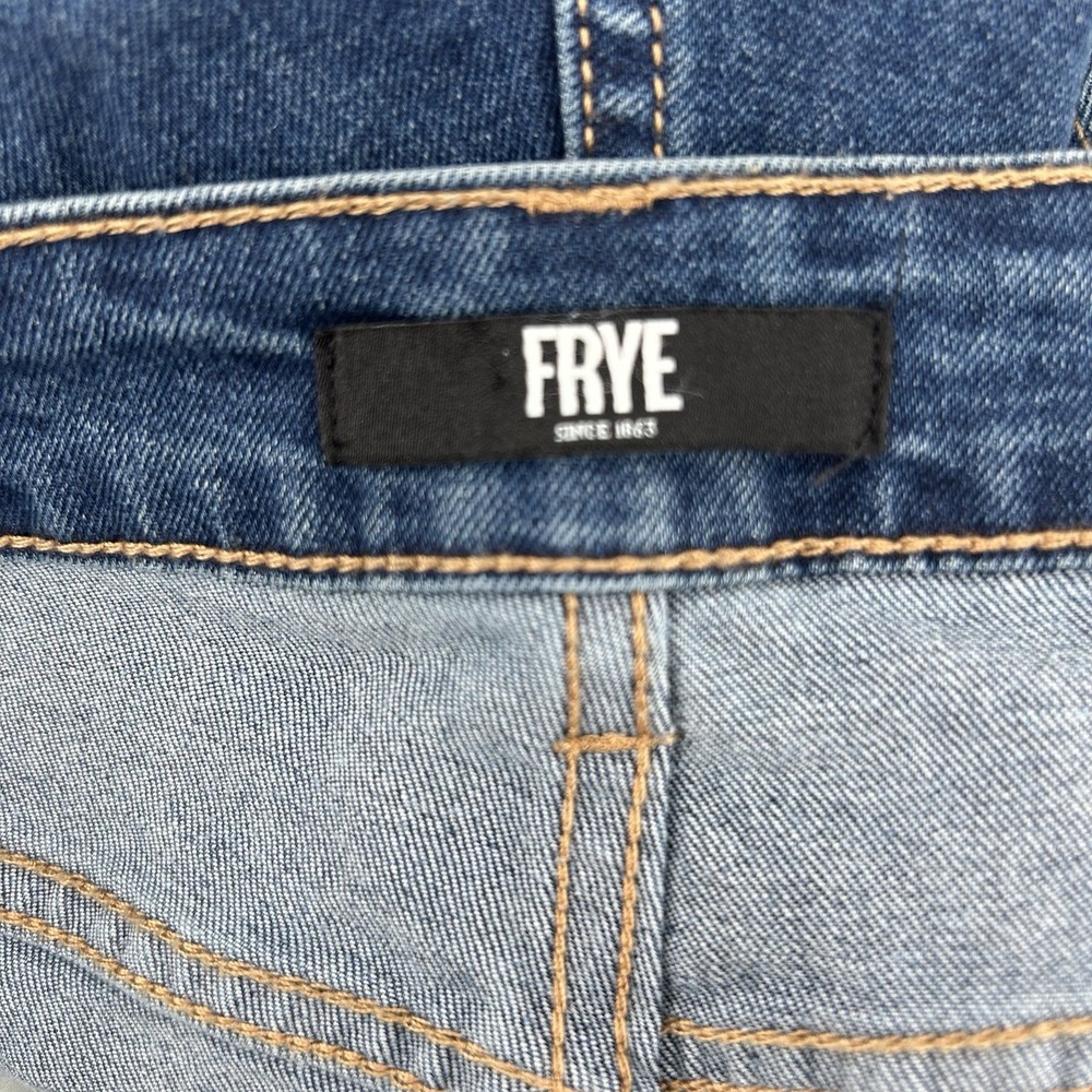 Frye Jeans Womens 16/34 High Rise Straight Dark  Amari Wash Denim Uncuffed NWT - Picture 5 of 10